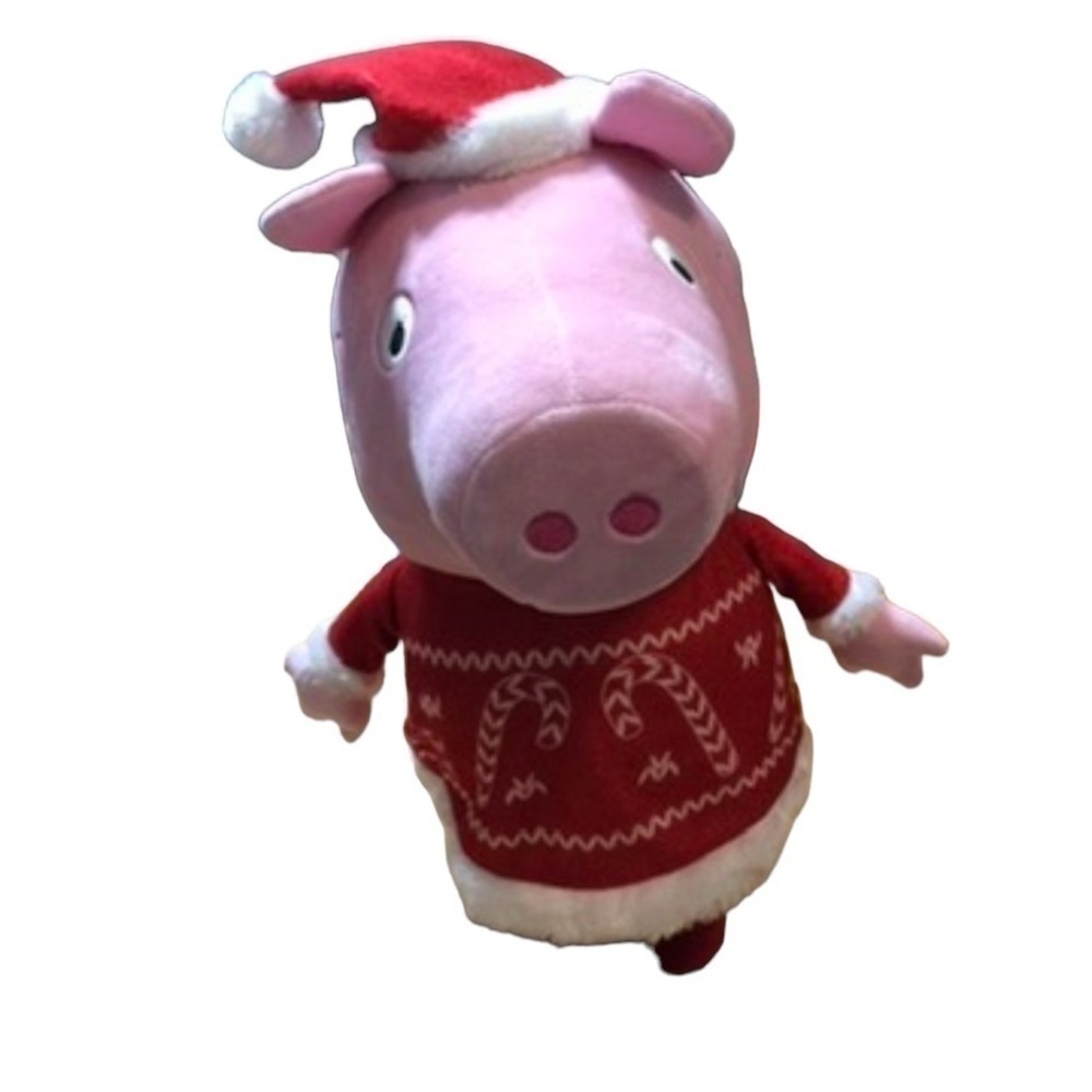 Peppa Pig Christmas Door Greeter Winter Holiday Decoration Red Santa Hat